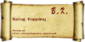 Balog Koppány névjegykártya
