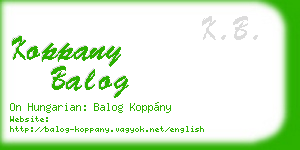 koppany balog business card